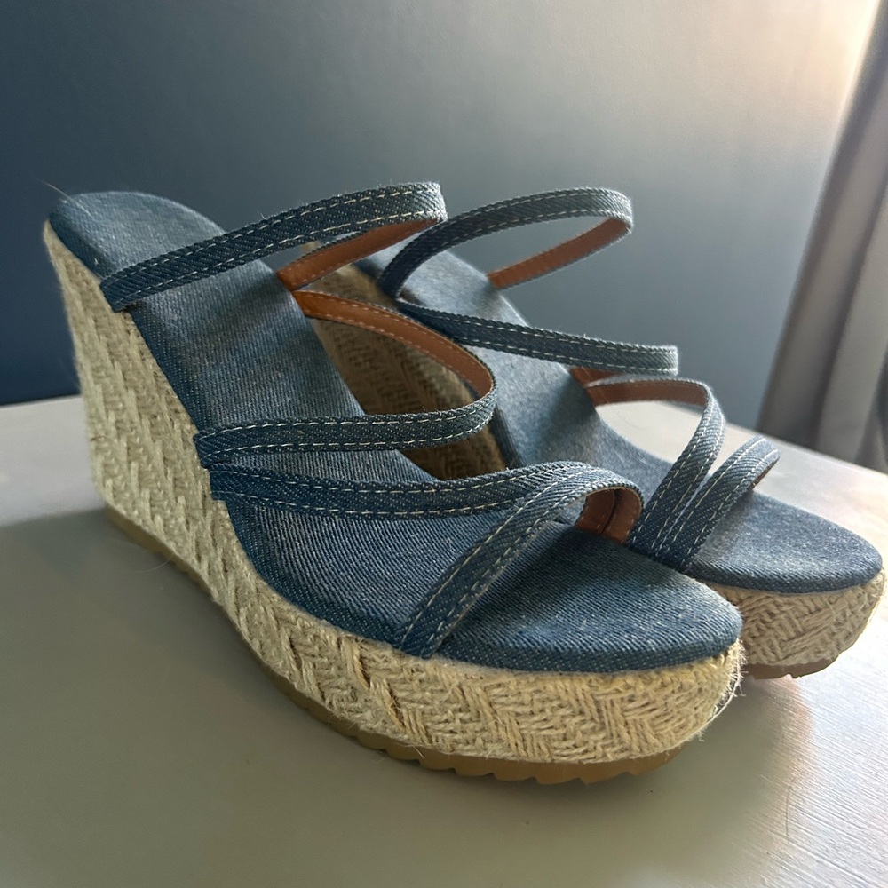 Denim wedges